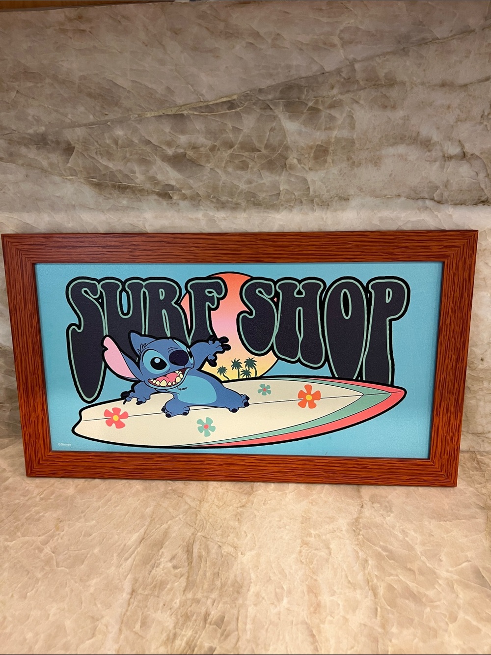 Disney Surf Shop Stitch Wall Art - Blue, Pink, Teal